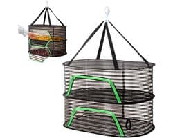 Droogmand - Hangend - Herbruikbaar - Ademend - Droognet - Geschikt voor het drogen van zaden, vis en groenten - 40*60 cm - Zwart - Dubbellaags