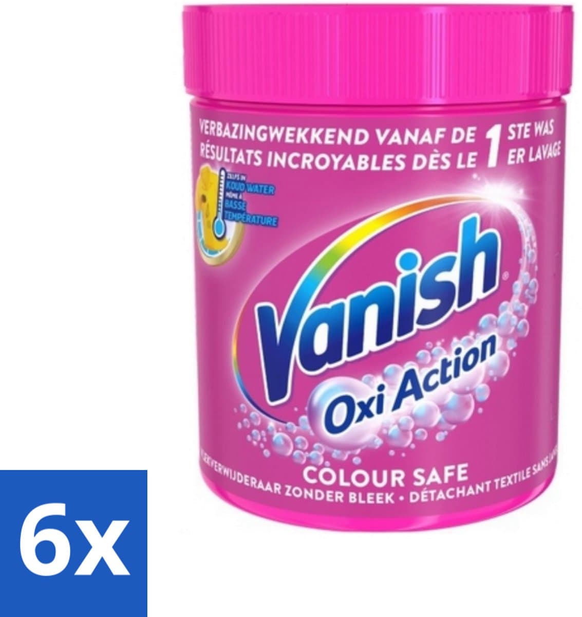 6 x Vanish Oxi Action - Veilige Kleur - Vlekkenverwijderaar Poeder - Zonder Bleek - Gekleurde Was - 550 Gram - Vlekkenverwijderaar - Kleurveilig - Waspoeder - Gekleurde Was - Vlekken Verwijderen — afbeelding 1