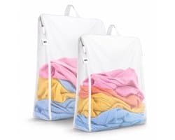 BOTC Waszakken - Wasnetten met handvat - Set van 2 stuks - 40x50cm - Bescherm je Wasgoed en Wasmachine - Wit