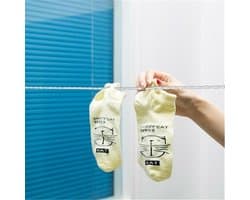 Intrekbare Waslijn - Reiswaslijn Kampeerwaslijn - Kleding Drogen - Elastisch Verstelbaar - 2.8 Meter - Wit