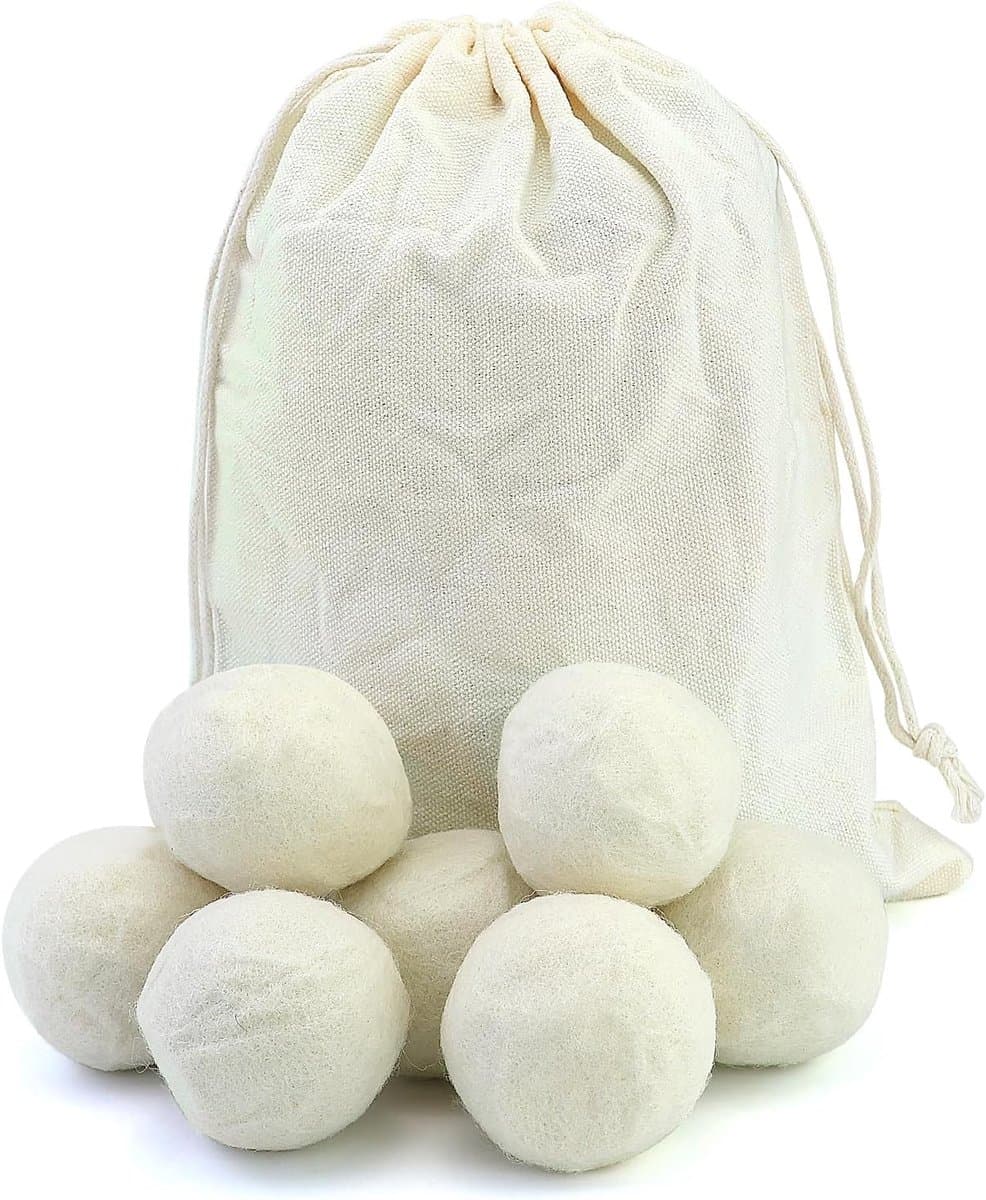 7 drogerballen voor wasdroger - 5 cm - drogerbal voor wasmachine - drogerballen van wol - natuurlijke wasverzachter - wasballen voor droger - zachte was (wit) — afbeelding 1