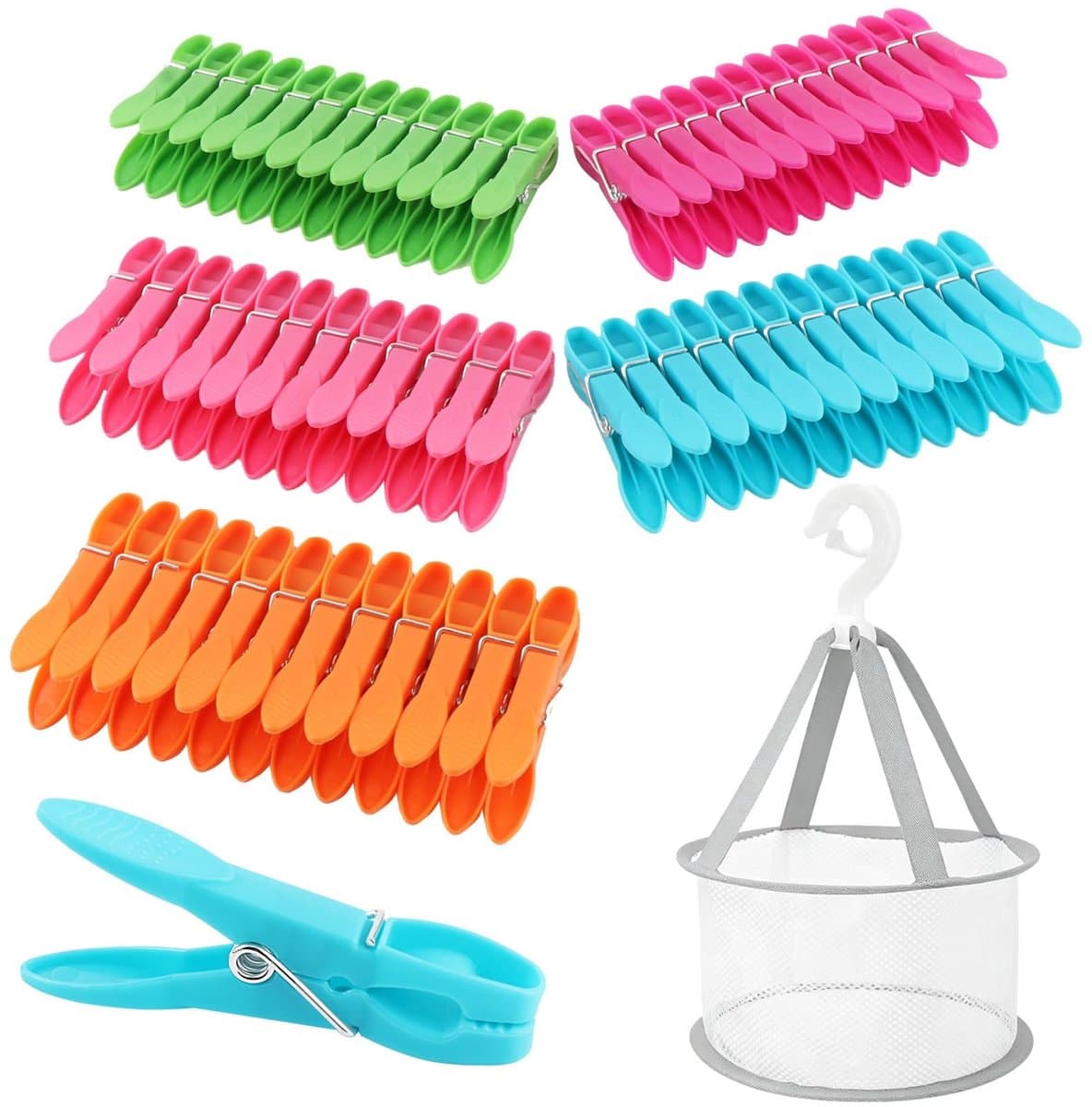 Solidchoice - Set van 60 Multicolor Wasknijpers van Kunststof — afbeelding 1