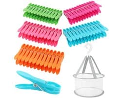 Solidchoice - Set van 60 Multicolor Wasknijpers van Kunststof