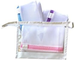 Waszak - Wasnetten groot met rits 3x - opbergtasje 1x - Wit - Roze - Blauw - Paars - 60 x 50 cm - Incl. verzenden - Ritssluiting - Wasnetjes - Washing Bag - Waszakken - Wasnetje bh lingerie - Transparant - 100% polyester - Wassen
