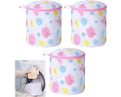 3 Stuks-waszak- waszakje bh-waszakjes met rits-waszakken voor wasgoed-mesh waszakken-waszakken-waszak klein -wasnet--Waszakje Lingerie- wasmachine zakken-Beschermt Kleding-Anti-Vervorming-Cilindrische Ritsen Wasmachinetas