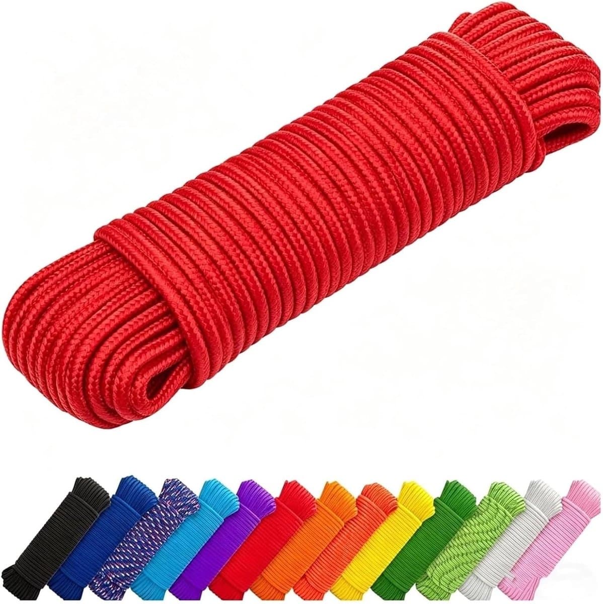 Waslijn Outdoor - Kledinglijn Touw - Buiten Drogen - 4 mm 7 Kernen - 10 Meter - Zwart — afbeelding 1