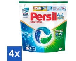 4 x Persil - Wasmiddel - Wasmiddelcapsules Discs Universal - Voor Witte Was - 22 wasbeurten - Wasmiddelen - Wascapsules - Witte Was - Vlekken Verwijderen - Wasmachine Schoon