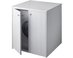 XXL Wasmachinekast Wit - Vochtbestendig met 2 Deuren - Binnen & Buiten Gebruik