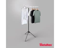 Metaltex - Droogrek Tri-Hang - Verstelbaar kledingrek - 150cm - Multifunctioneel - Inklapbaar - Voor 33 kledinghangers