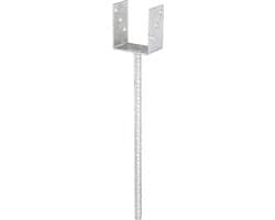 Alberts 212711 U-Post Holder with Reinforcement Steel Concrete Anchor Hot Galvanized Free Width 121 mm Length Concrete Anchor 400 mm