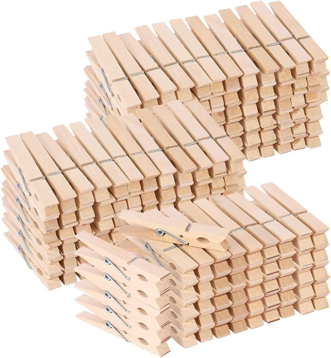 200 Stuks Houten Wasknijpers - Zware Kwaliteit Kleding Clips voor Waslijn en Knutselen — afbeelding 1