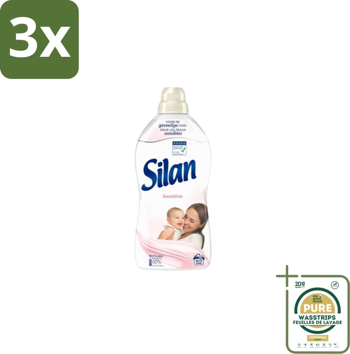 3 x Silan – Wasverzachter – Sensitive – 1144 ml - Grootverpakking - Koffiezetapparaat - Koffiezetapparaat - Koffiezetapparaat — afbeelding 1