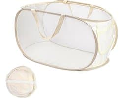 Opvouwbare wasmand Pop-Up Mesh Laundry Hamper Baskets Handgrepen Draagbare Wasmand voor Opslag Slaapkamer Badkamer Reizen