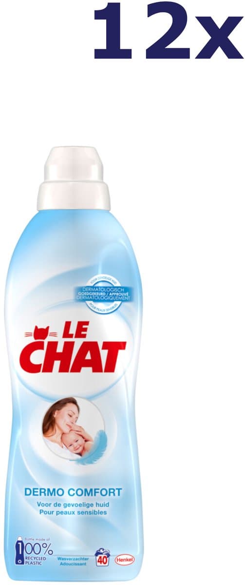 Le Chat Wasverzachter - Dermo Comfort - 12 flessen - 40 Wasbeurten 880ML — afbeelding 1