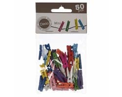 Mini fotoknijpertjes/kaartknijpertjes hout - 50x stuks - 2,5 cm - Kerstkaart knijpers — afbeelding 1