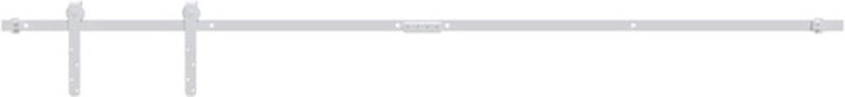 vidaXL - Ophangset - voor - minischuifdeur - 200 - cm - koolstofstaal - wit — afbeelding 1