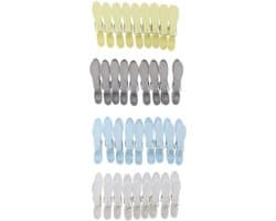 Wasknijpers - 36 Stuks - Grijs / Wit / Lichtblauw / Geel - Kunststof - Stevig - Wassen - Ophangen - Multicolor