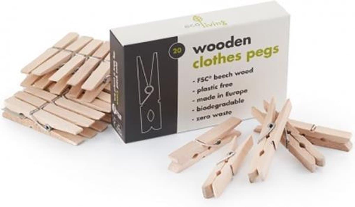 ecoLiving | Houten wasknijpers | 20 stuks — afbeelding 1