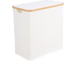 Livano Wasmand 2 Vakken - Wassorteerder - Laundry Basket - Bag - Wit - 100 Liter