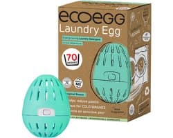 EcoEgg Was ei – Tropical Breeze - Wasparels – Navulbaar – Voor de witte en lichte was - Geschikt voor de gevoelige huid – Dermatologisch getest - 70 wasbeurten - Blauw — afbeelding 1