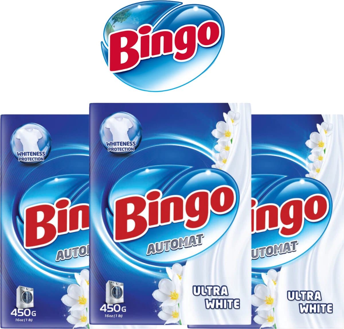 Bingo Automat Ultra White 5,4 KG - (12 x 450G) - Waspoeder - Voordeelverpakking - Ultra White - Wasmiddel — afbeelding 1