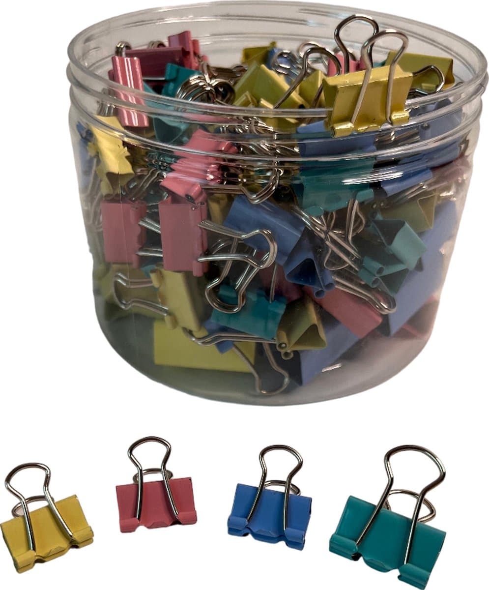 MGM Trading - set van 150 metalen bindclips in kleine, middelgrote en grote maten, verschillende kleuren, ideaal voor thuis, keuken, werk, school, leraarcadeau, papier, documenten en mappen — afbeelding 1
