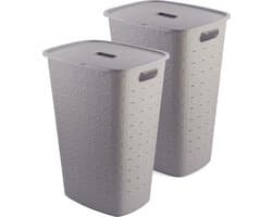 Curver Softex Wasmand met Deksel 56L - 2 stuks - Taupe