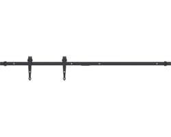 vidaXL - Ophangset - voor - minischuifdeur - 122 - cm - koolstofstaal - zwart