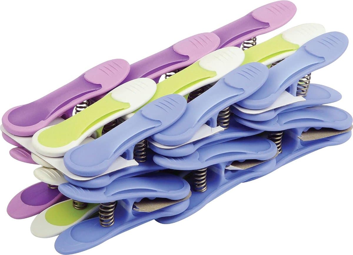 Clips, 18 stuks - , Mauve, Blauw en Groen — afbeelding 1