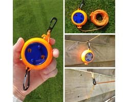 Waslijn oprolbaar - Camping waslijn - Kampeer accessoires - Compacte survival waslijn - Drooglijn - 8 meter