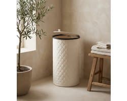 MAZAZU Ronde Wasmand 99L – Hoog Smal – Deksel & Waszak — afbeelding 1