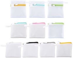 Allecto - Waszakjes - Mini - Net - Ondergoed - Sokken - Accessoires - Wassen - Opbergen - Wit - Set van 10