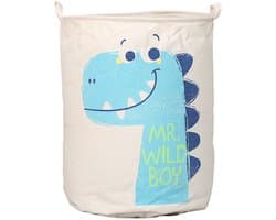 Wasmand / Speelgoedmand voor de slaapkamer (45 x 50 cm) — Waterdichte wasmand voor babykleding met handvatten, opvouwbare wasmand voor de babykamer, opbergmand (Dinosaurus-design)