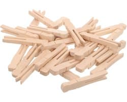 Houten Wasknijpers - Natuurlijke Clips - Kleding Ophangen - Beschermt Stoffen - 6.5 cm Lengte - Khaki