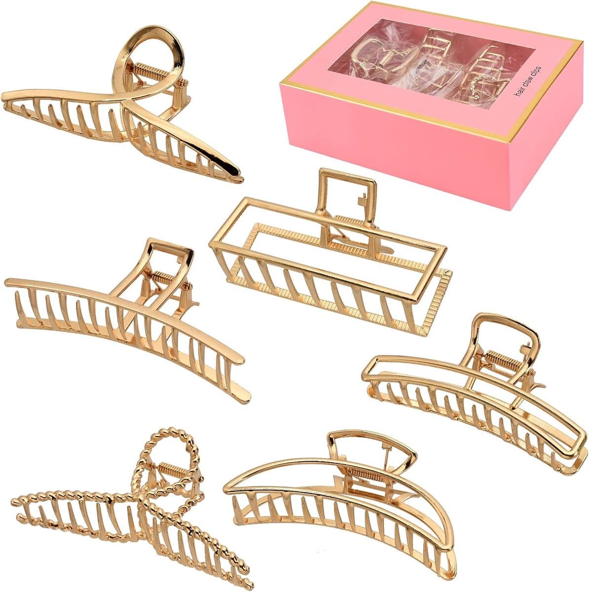 6x Grote Metalen Haar Klemmen - 10cm Antislip Haaraccessoires voor Dik en Dun Haar — afbeelding 1