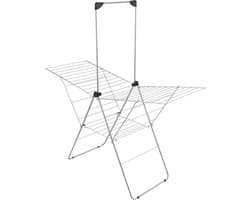 Tomado - Droogrek Vento Plus - 30 meter drooglengte - Zilvergrijs - 5 jaar garantie - vleugels in hoogte verstelbaar - extra stang voor kledinghangers — afbeelding 1