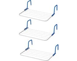 Set van 3x inklapbare wasrekken/droogrekken 3 meter - Camping/camper/reis/thuis/balkon wasrekken/droogrekken