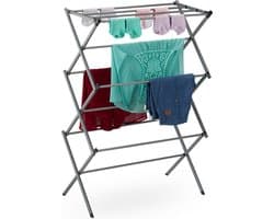 droogrek inklapbaar - tot 25 kg - 105x73x37 cm - staand - zilver