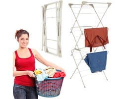 VELTRR® Wasrek Inklapbaar - Droogmolen - Droogtoren Staand - Beige