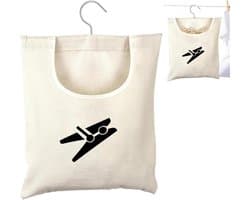 Waszak - Wasknijperhouder - Opbergen Kleding - Roestvrijstalen Haak - 32 cm - Grijs