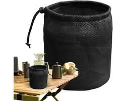 Wasknijperzak - Knijperhouder Organizer - Wasknijpers Opbergen - Elastische Opening - 29 x 35 cm - Zwart