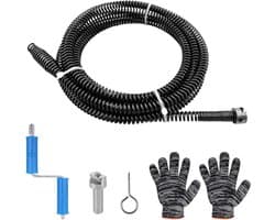 Drain Snake Ontstopper voor Elektrische Afvoerreinigingsmachine, 5.5m Veer met Boorconnector, Handmatige Ontstopper met Handschoenen voor Efficiënte Afvoerreiniging en Verstopte Leidingen