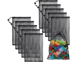 Set van 10 Nylon Mesh Waszakken 20x30cm met Trekkoord - Ideaal voor Wasmachine, Sportuitrusting en Multi-Doeleinden Opslag