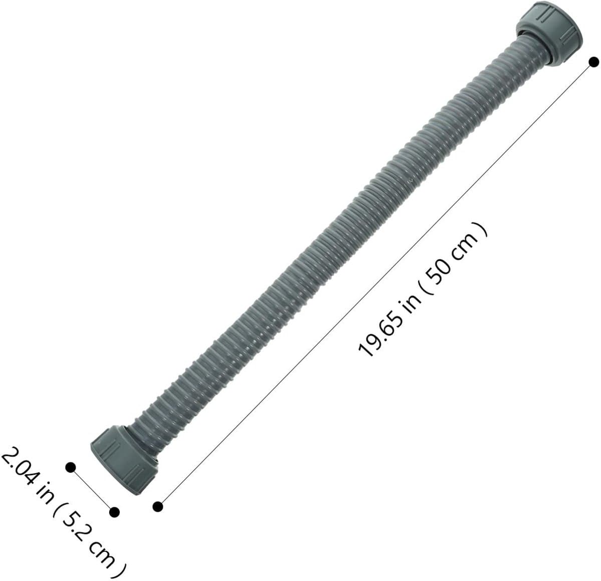 Dailygoods- Afvoerleiding Flexibel - Afvoerslang - Afdichtringen - Kunststof - Verstelbaar - 50 x 5,2 cm — afbeelding 1