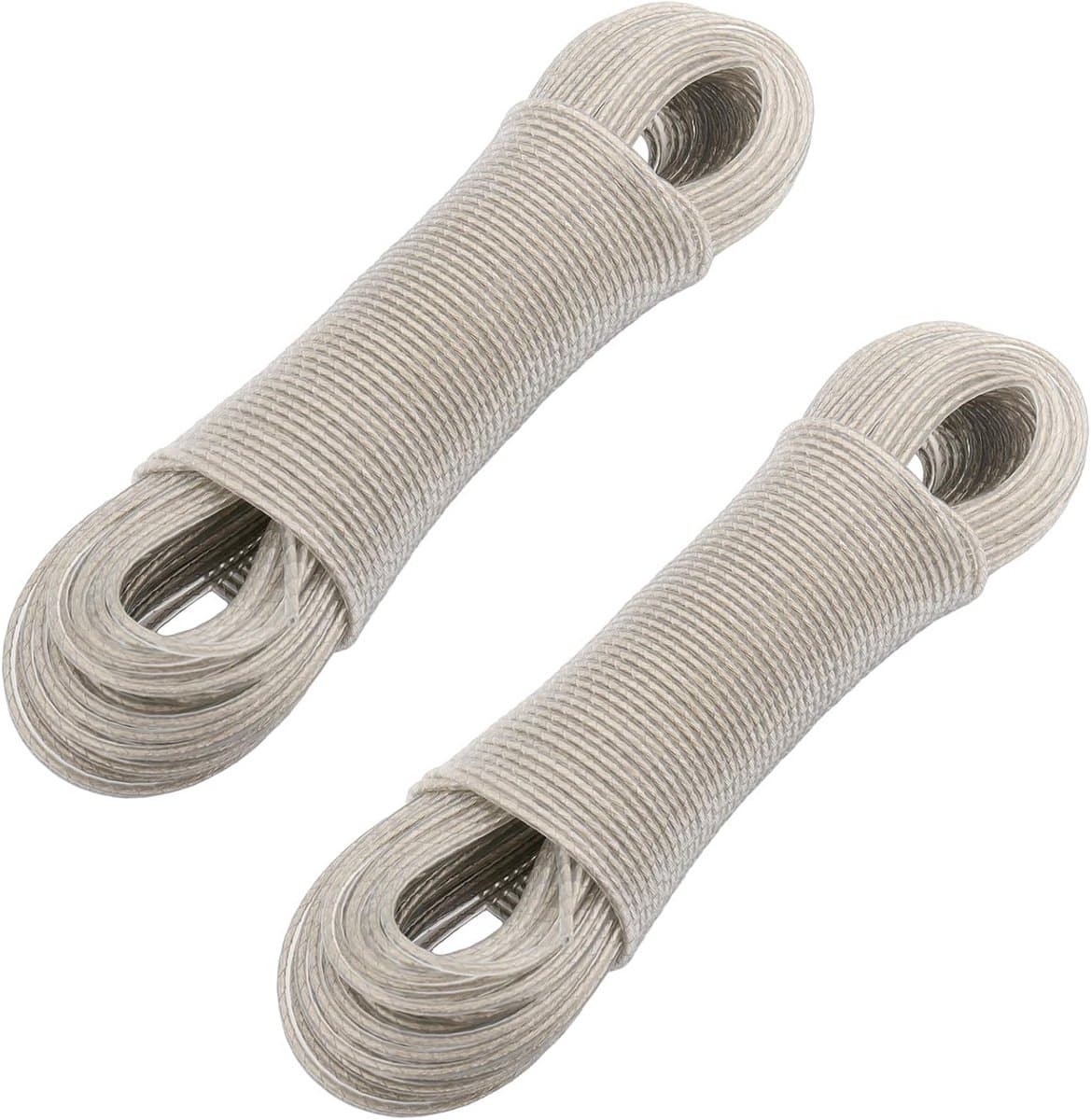 Wasknijperlijn Set - Waslijn Buiten - Kleding Drogen - Extra Sterk Staalkern - 2x 30 Meter - Transparant — afbeelding 1