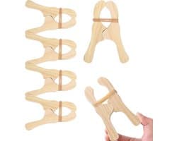 Houten wasknijpers - Kledingknijpers - Kleding drogen - Splintervrij ontwerp - 6 stuks - Natuurlijk