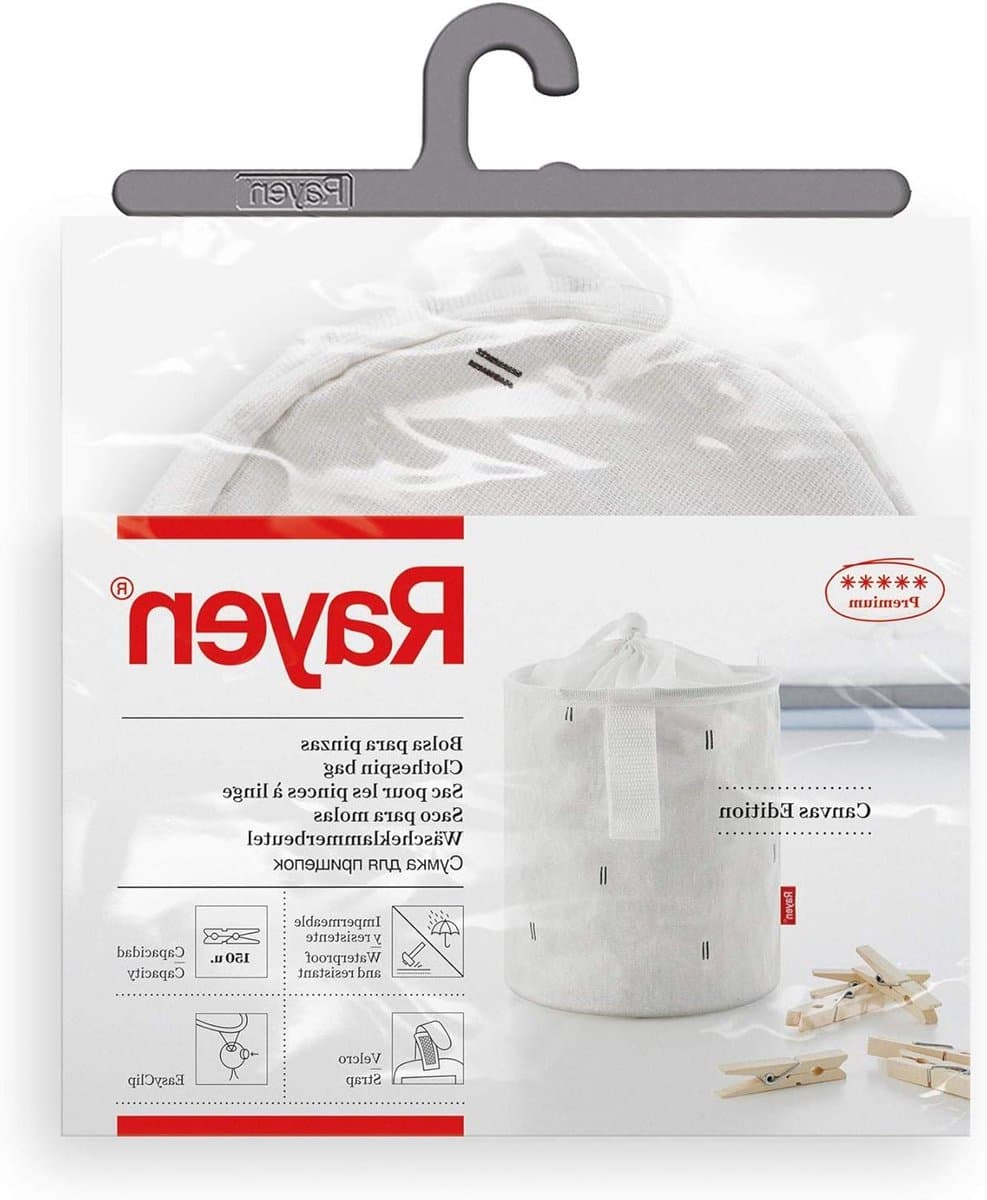 Wasknijpertas - Knijperzak Waslijn - Kleding Ophangen - Waterdicht Materiaal - 18 x 15 cm - Wit — afbeelding 1