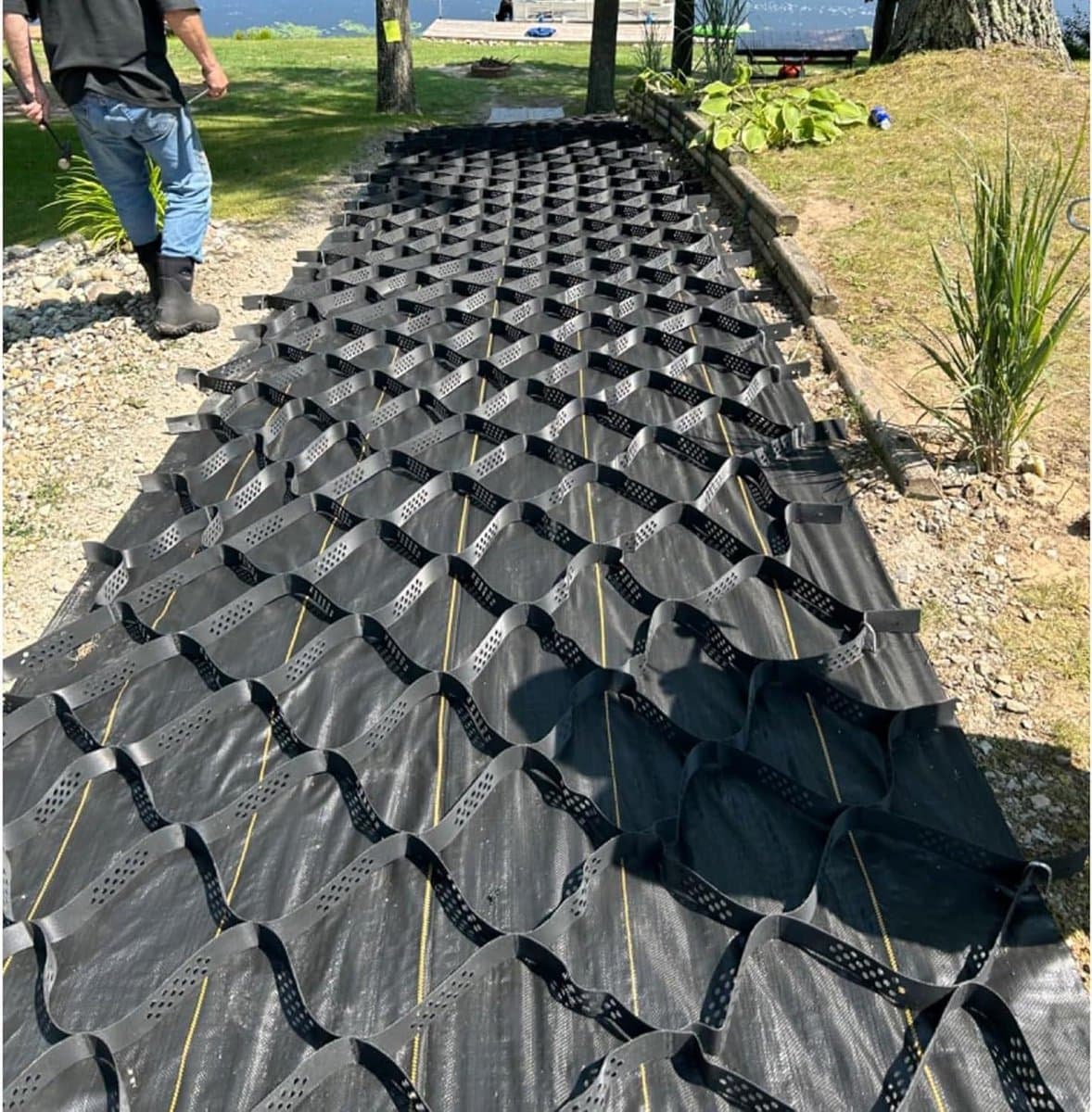 Grondrooster - Stabilisatierooster - Opritten Verstevigen - Hoge Draagkracht - 1x7m - Zwart — afbeelding 1
