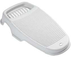 Draagbare plastic wasplank wit 36x20cm – Met antislip ondergrond en houder, handwasplank voor kleding huishoudgebruik