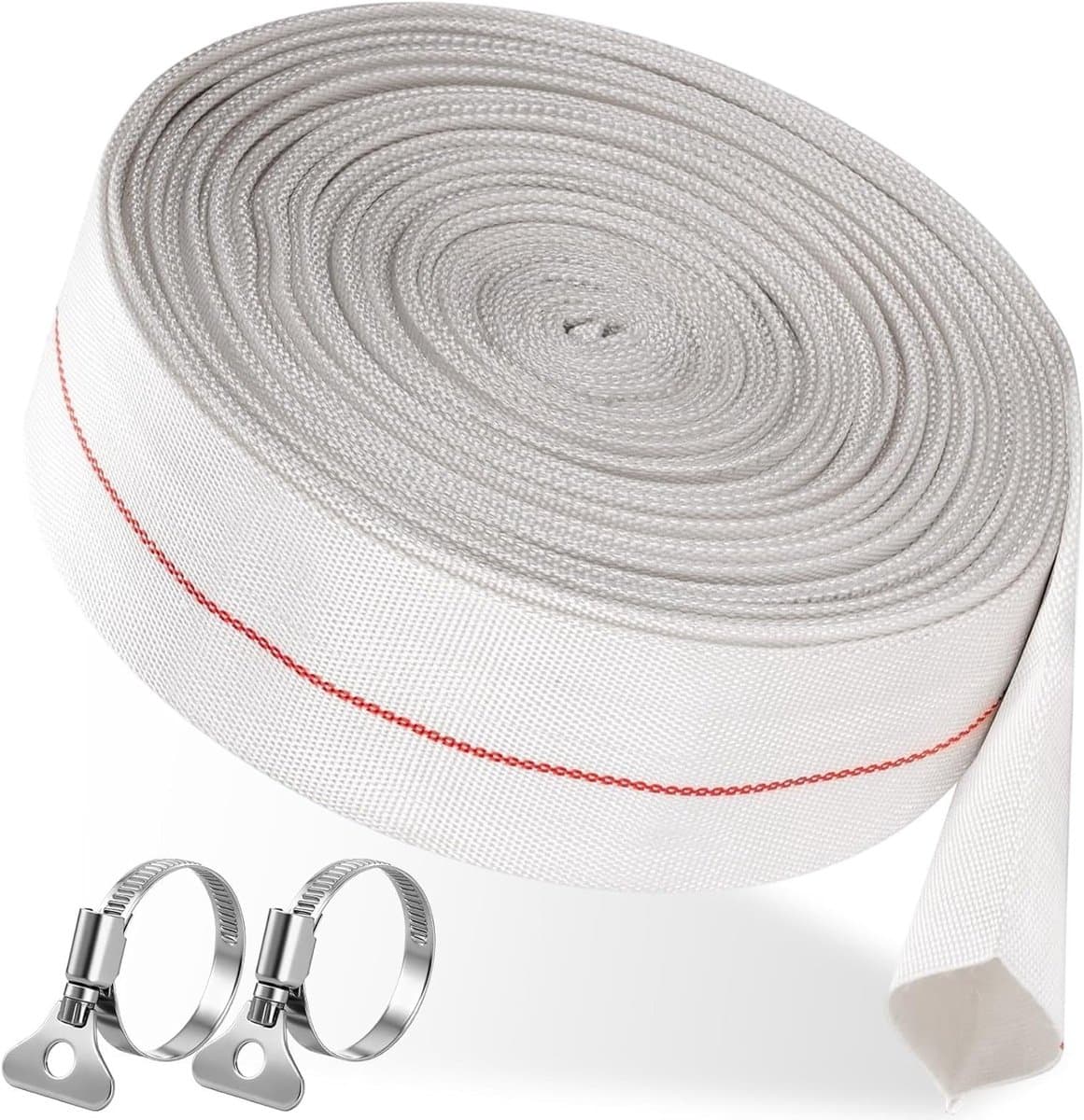 Robuuste 32mm PVC Slang met Klemmen voor Wateroverdracht en Afvoer, Geschikt voor Dompelpompen en Vuilwaterpompen, 10 Meter Lang en Duurzaam — afbeelding 1